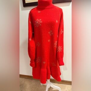 SHEIN | ladies winter/holiday turtleneck knit sweater dress. Size: XL